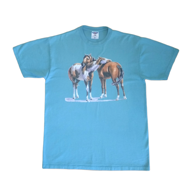 Vintage Blue Horse T-shirt (L)