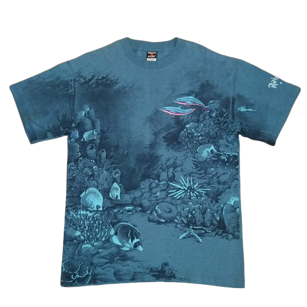 Vintage Dolphin Embroidered T-shirt AOP (L)