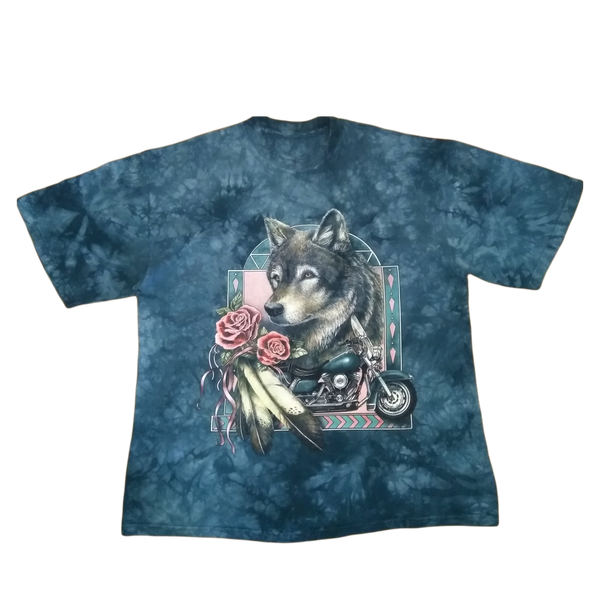Motorcycle Wolf Tie Dye T-shirt (XXL)