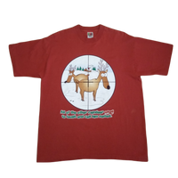 Vintage Christmas Reindeer Comic T-shirt (XL)
