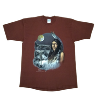 Native American and Wolves T-shirt (XL)