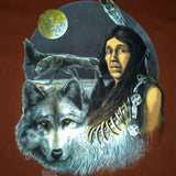 Native American and Wolves T-shirt (XL)